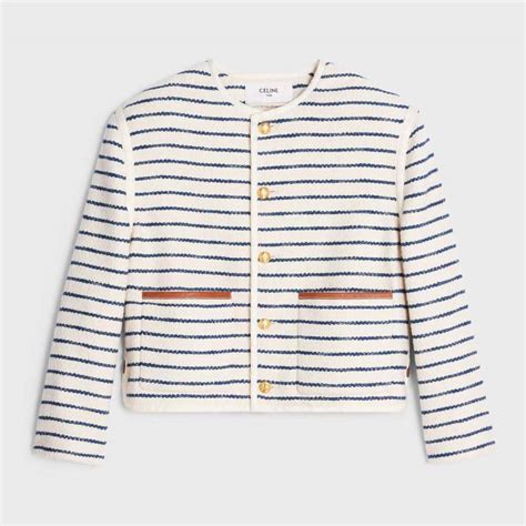 celine striped cardigan|celine blouson jacket.